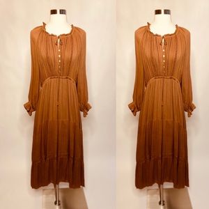 Cottagecore Rustic Peasant Bohemian Maxi Dress